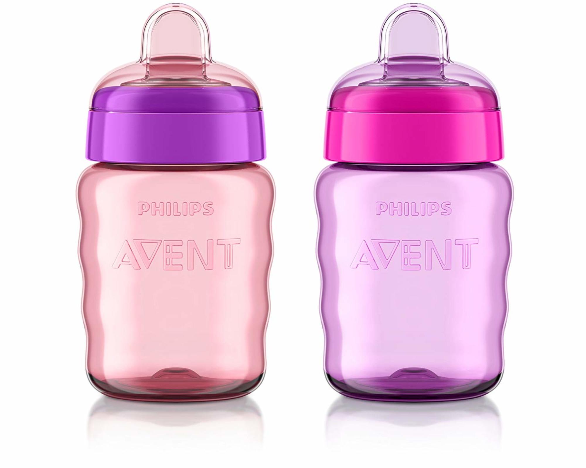 Philips AVENT My Easy Sippy Cup, 9oz, 2-Pack Pink/Purple