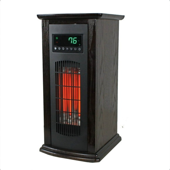 LifeSmart LifePro 1500W Infrared Quartz Indoor Tower Space Heater, Black