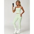 thumbnail image 3 of Womens Workout Sets Two Piece Cross Back Tank Top Matching High Waist Leggings Sets Gym Outfits Work Out Clothes, 3 of 12