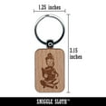 thumbnail image 2 of Nerdy Glasses Girl Reading Book Coffee Tea Rectangle Keychain Charm Tag - Engraved Wood, 2 of 6