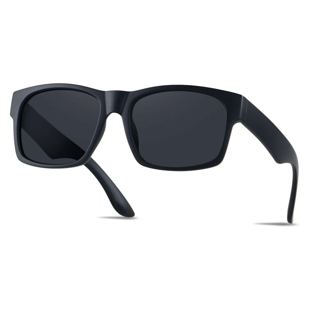 Gafas de Sol LYZOIT Extra Grandes Polarizadas para Hombre en Negro Mate