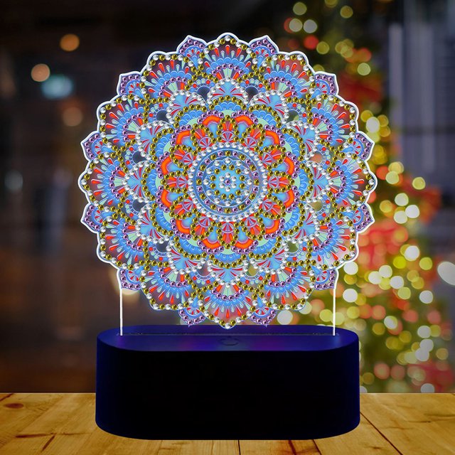 Cuadros Decorativos Kit de pintura de diamante de forma especial de luz cambiable 3D de mosaico DIY Likrtyny embutido en tela