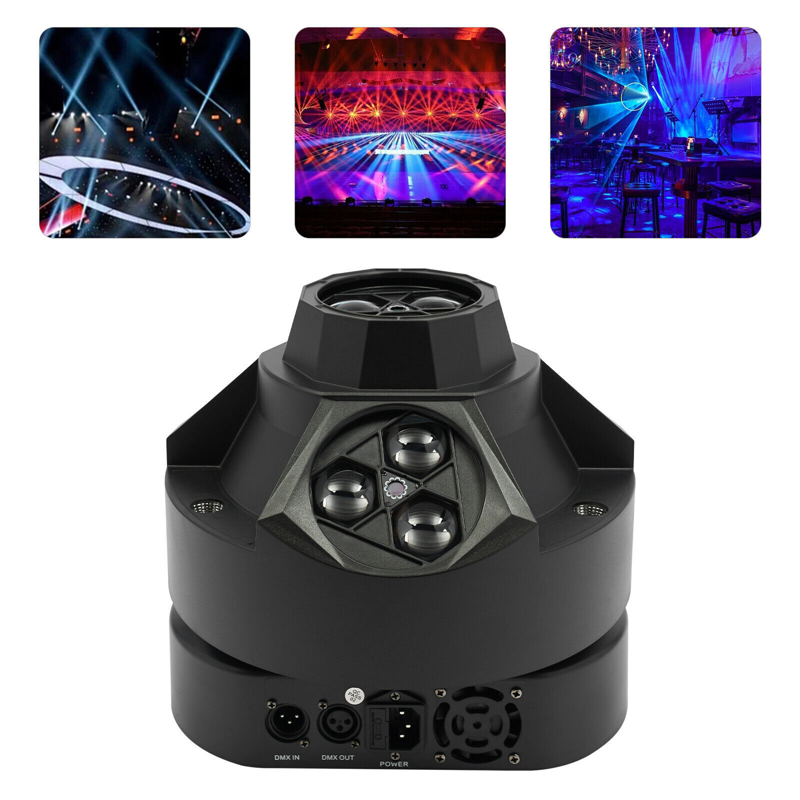 Stage Lights, 12 LED 4-in-1 Stage Light, 200W 100-240V, Scratch Resistant Acrylic Lens, Durable Stage Light for DJ, Party, Club, Concert, Performance Lighting Equipment