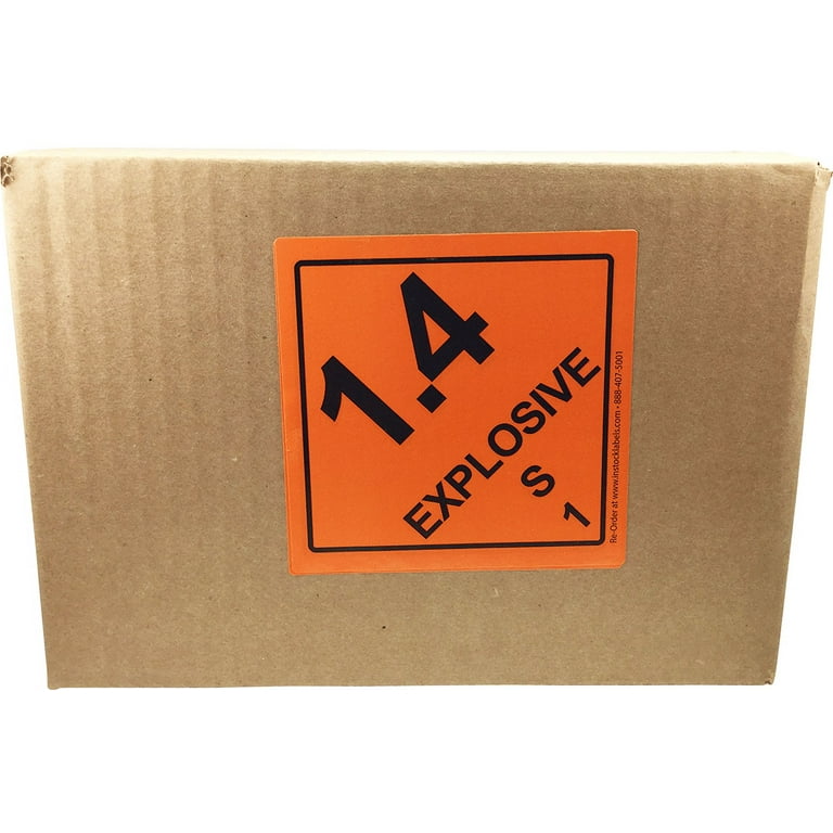 Hazard Class 1 D.O.T. Explosives 1.4 S Hazmat Labels | 4 x 4