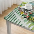 thumbnail image 5 of HAOXIT  Nostalgic Easter Market Farm Truck Vinyl Flannel Backed Tablecloth - Spring Flower Market, Bunny and Egg Print Indoor/Outdoor Easy Care Vinyl Tablecloth 52*52, 5 of 8