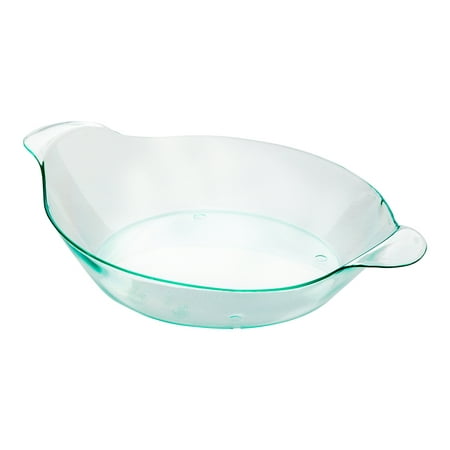

Oval Seagreen Plastic Mini Handled Plate - 3 3/4 x 2 1/2 - 100 count box