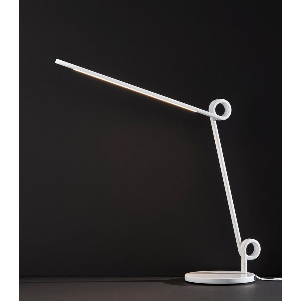 Adesso Knot 20"- 35" Desk Lamp White with USB, Adjustable Brightness & Light Articulation