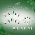 thumbnail image 5 of WEGFTDUOP St Patrick's Day Short Green Glitter Press-On Nails, 24pcs Manicure Set, 5 of 9