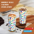 thumbnail image 4 of Stainless Steel Coffee Cup 7.7×2.6×3.5in Tapered Design Nylon Woven Wrist Strap Portable Durable Cup Bottom With Non-Slip Sticker Rainbow-Colored Seamless Ribbon Pattern, 4 of 8