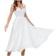 thumbnail image 1 of Moda mujer elegante sexy casual sin mangas honda correa color puro vestido largo Pompotops ghjkhdj1166, 1 of 8