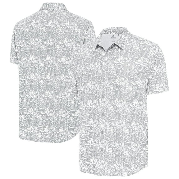 Men's Antigua Gray Pittsburgh Pirates Resort Button-Up Shirt