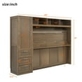 thumbnail image 5 of Full Size Murphy Bed with Wardrobe & Storage, Antique Gray Wood Frame, Space Saving Design, 5 of 8