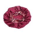 thumbnail image 1 of Gorro de ducha con flores para mujeres 1 Pc de Unique Bargains para baño hotel satén negro, seda de leche, 1 of 5