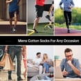 thumbnail image 2 of Lanola Mens 100% Cotton Cushioned Ankel Socks, Athletic Performance Running Moisture Wicking Breathable Quarter Socks, 2 of 7