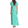thumbnail image 5 of vigerkar Women's Summer Dress 2025 Short Sleeve V-Neck Boho Floral Printed Flowy Swing Sundress Dresses Mint Green, 3XL, 5 of 7