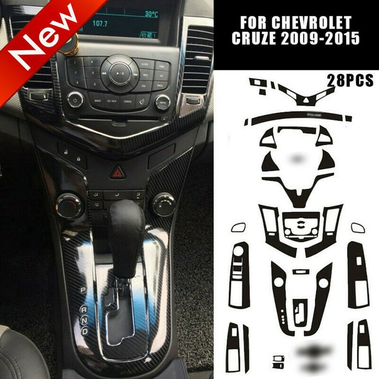 28pcs Carbon Fiber Interior Cover Trim Stickers For Chevrolet Cruze  2009-2015 