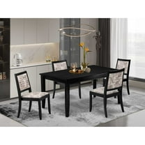 East West Furniture Dudley 5-Piece Modern Dining Set in Black Finish