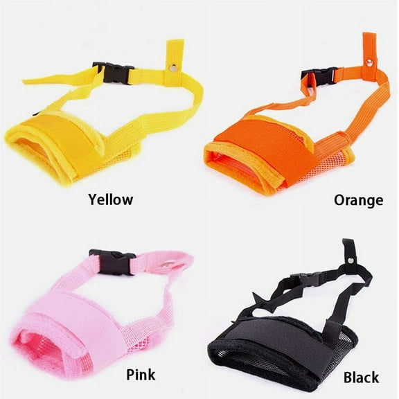 Dog Muzzle Anti-Biting Barking Nylon Mesh Breathable Pet Muzzle Adjustable Mouth Cover for Small Medium Dog