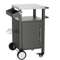 thumbnail image 2 of Outdoor Grill Cart with Storage, Rolling BBQ Cart with Hooks & Spice Rack, Patio Furniture Grill Table for Grilling Accessories, Black, 2 of 12