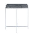 thumbnail image 3 of Rectangle End Table, Coffee Table, Faux Marble Nightstand, Spacious Surface and X Shape Legs, 25.5''L x 20.5''W x 24.5''H, Grey+ Silver, 3 of 6
