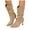 Coffee, variant on Womens Slouchy Mid Calf Boots Pointed Toe High Heels Dress Booties Wide Calf Pull on Winter Pumps Shoes Coffee Size 8.5