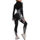 thumbnail image 3 of Chándal de entrenamiento para mujer Conjunto de 2 piezas Leggings de cintura alta y Top corto de manga larga Ropa deportiva de yoga con cremallera frontal Adepaton LRWJ007-4, 3 of 6