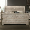 thumbnail image 4 of Miekor Furniture Imerland Contemporary White Wash Finish 3-Piece Bedroom Set-Sleigh Bed and Two Nightstands, King Size 26951, 4 of 9