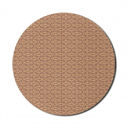 Floral Mouse Pad for Computers  Retro Florets with Compendium Petals Fragrance Essence Image  Round Non-Slip Thick Rubber Modern Gaming Mousepad  8  Round  Dark Orange Sand Brown  by Ambesonne