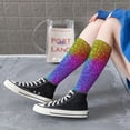 thumbnail image 5 of Naloa Colorful Glitter Thigh High Socks Extra Long Stretchy Sock Women Over Knee High Opaque Stocking Daily Wear, 5 of 6