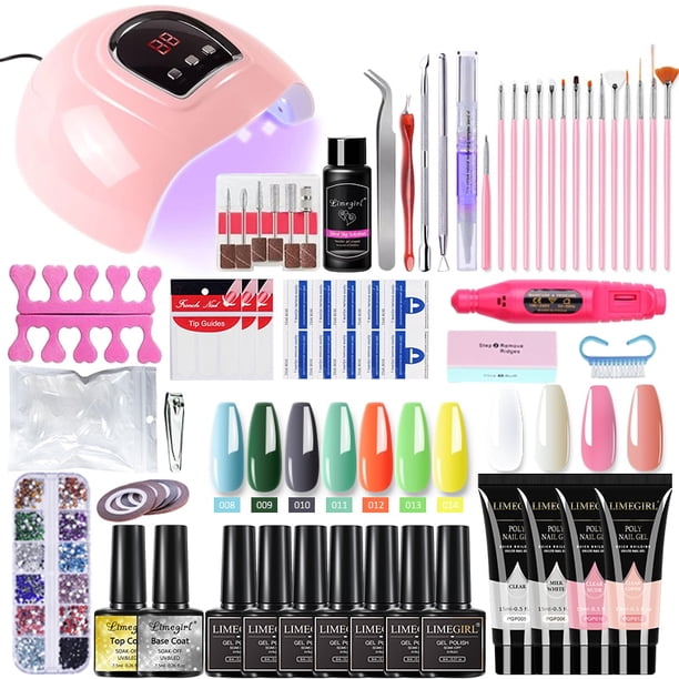 Limegirl Nail Set UV LED Lamp Dryer With 27/18/12 Pcs Nail Gel Polish Kit Soak Off Manicure Tools Set Electric Nail Tools Set qiuyongming unisex