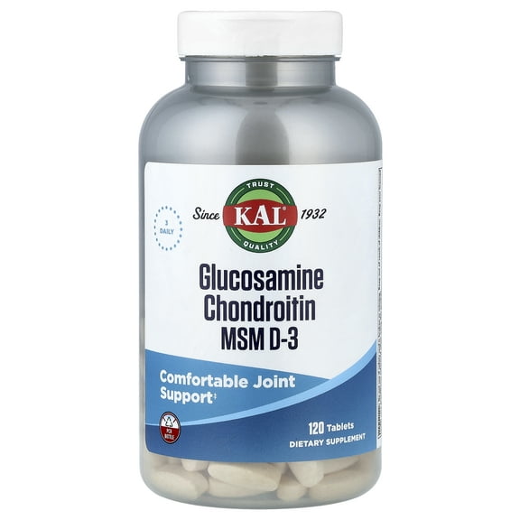 KAL Glocosamine Chondroitin MSM D-3, 120 Tablets