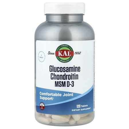 KAL Glocosamine Chondroitin MSM D-3, 120 Tablets