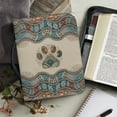 thumbnail image 5 of Xoenoiee Boho Mandala Paw Pattern Bible Covers for Women Men PU Leather Bible Case Bible Bag Tote Book Carrying Case Christian Bible Accessories with Handle, 2XL, 5 of 7