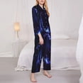 thumbnail image 3 of Logiee Blue thunder bolt light Print Womens Pajamas Set,Long Sleeve Sleepwear,Button Down Lounge Set 2 Pieces,Soft Nightwear Pjs Set-XX-Large, 3 of 7