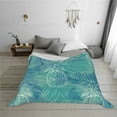 thumbnail image 2 of YFYANG Lightweight Warm Flannel Blanket, Green Leaf Pineapple Texture Throw Blanket for Bed, Sofa, Travel, Camping, 60"x50", 2 of 7