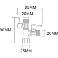 thumbnail image 3 of Vanne 3 Voie Raccord T 1/2 Douchette et Douche de Tête Bras de Douche Inverseur 3 Voies en Laiton Adaptateur Éteindre esquí esquí Gafas de esquí, 3 of 5