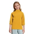 thumbnail image 2 of LOCHEX Girls Clothes Clearance Warm Knit Sweater Pullover Long Sleeve Soft Turtleneck High Neck Solid Children Autumn Sweater,Yellow,5T, 2 of 8