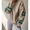 thumbnail image 3 of Sudadera informal con estampado de letras para mujer, sudaderas holgadas de manga larga con forro polar a la moda, ropa de calle Y2k, jerséis para mujer 2022, 3 of 4