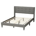 thumbnail image 4 of Baxton Studio Casol Mid-Century Modern Transitional Grey Fabric Upholstered Queen Size Platform Bed, 4 of 10