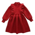 thumbnail image 2 of Esaierr Toddler Baby Girls Sweater Dress Winter Dresses Knit Princess Casual Dresses Fall Warm Outfit for 1-6Y, 2 of 5