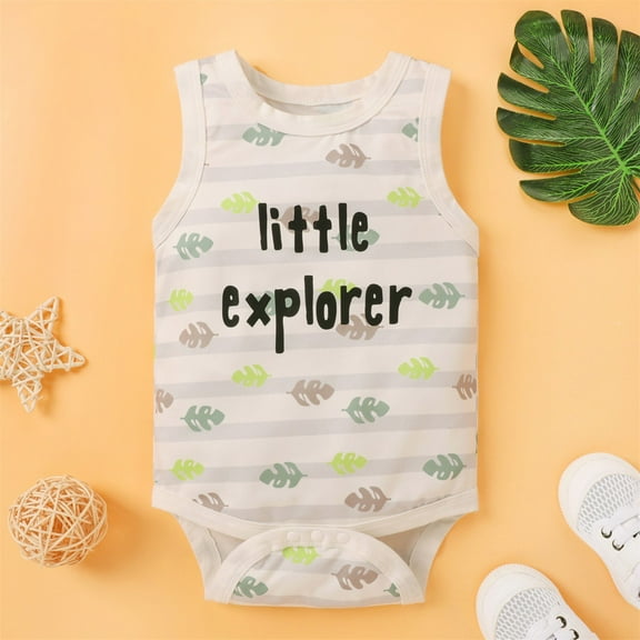 SDJMa Newborn Baby Girl Clothes Toddler Kids Baby Boys Girls Sleeveless Sun Printed Bodysuit Romper Clothes