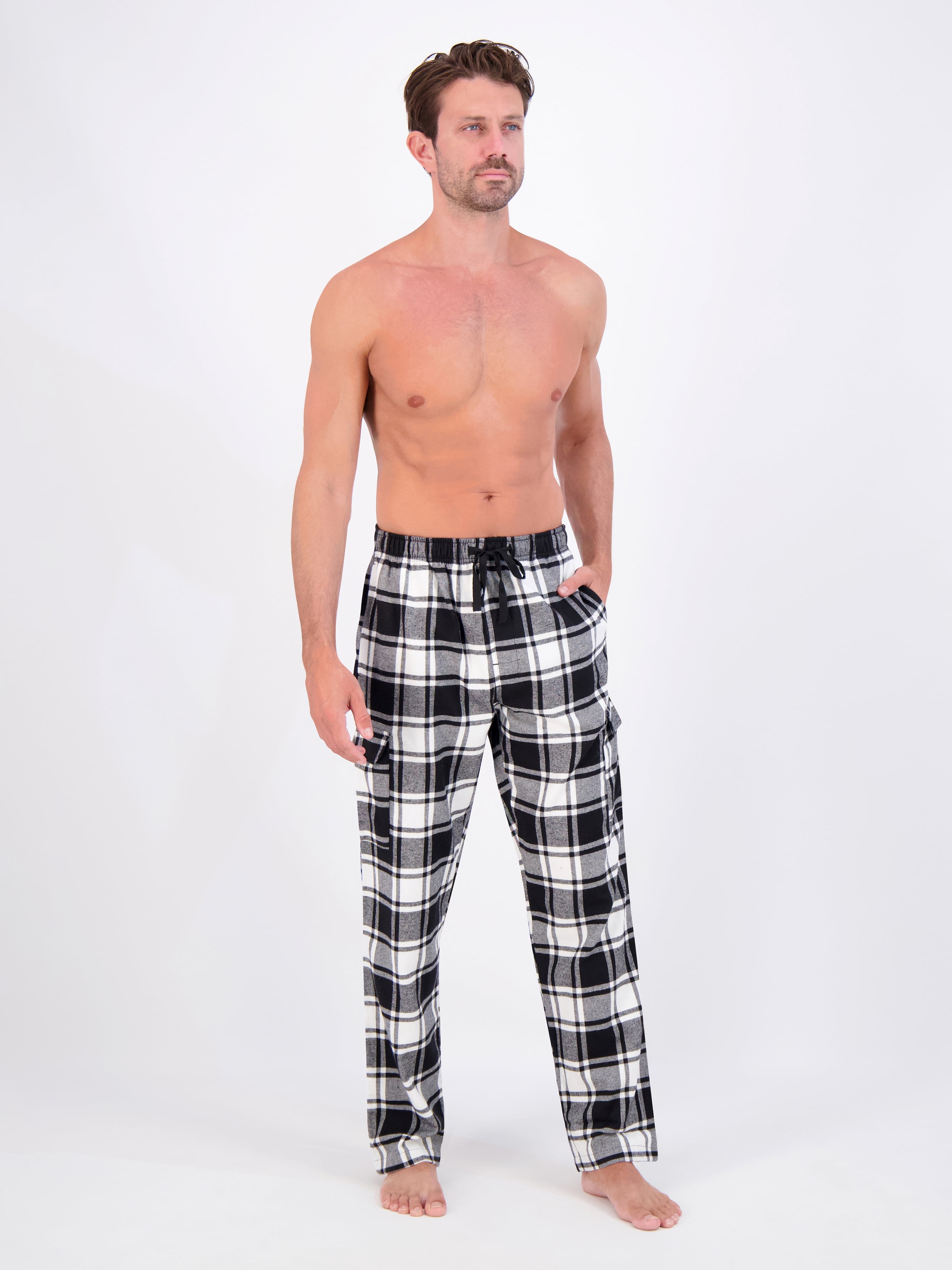 Hanes Men's Flannel Lounge Pajama Pants with Cargo Pockets, Sizes S-XL