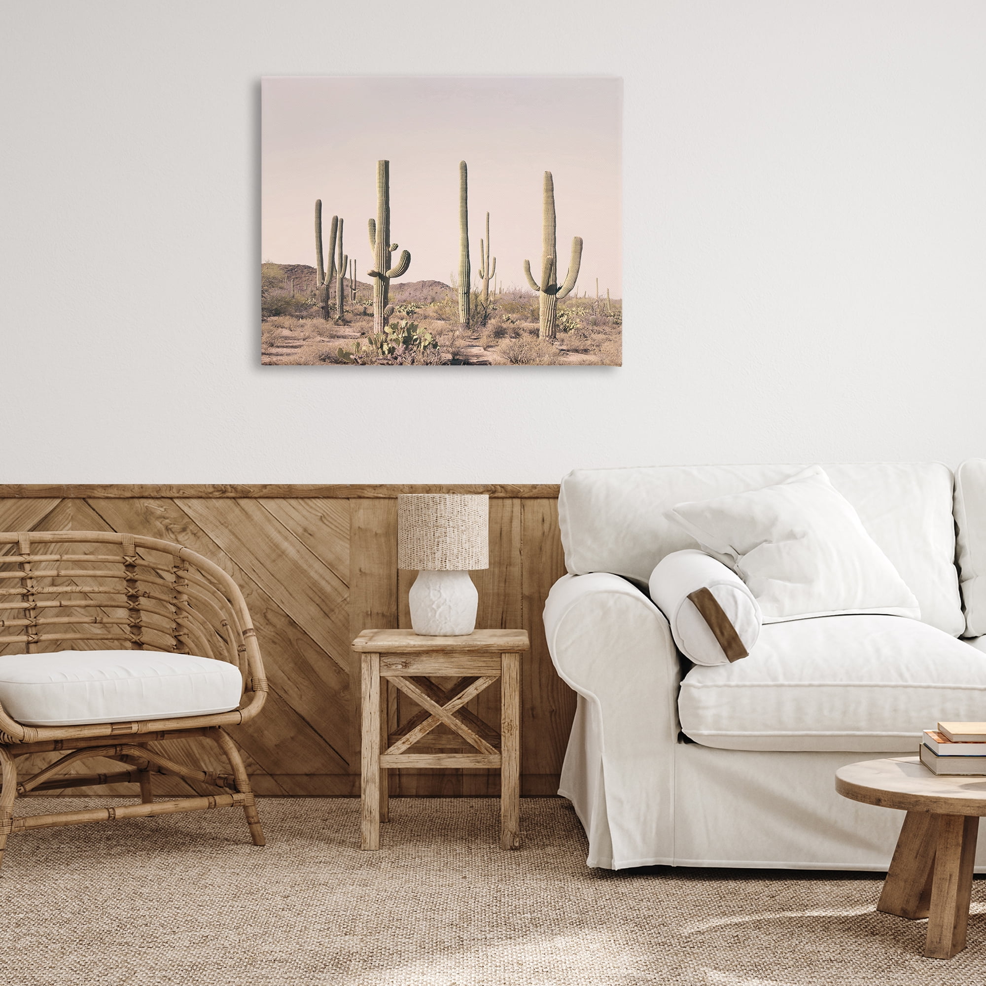 Stupell Industries Blush Cactus Field Landscape & Nature Photography Wrapped Canvas Art Print Wall Art, 40 x 30