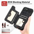 thumbnail image 4 of Dteck for iPhone 16e Case Wallet with Card Holder, RFID Blocking PU Leather Protective Case with Ring Holder Stand Wrist Strap for iPhone 16e 6.1 Inch 2025,Black, 4 of 9