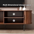 thumbnail image 4 of Atumcto 55" Walnut Mid-Century Modern TV Stand, Fluted Media Console with Sliding Doors, Storage Cabinet Entertainment Center for Living Room/Bedroom/Office, 4 of 16