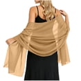 thumbnail image 2 of Women Sheer Chiffon Shawl Wrap Lightweight Scarf Elegant Evening Cover Up Soft Breathable Long Scarf for Dress Formal Party Wedding Beach Sunscreen Wrap Fashion Accessory Gift Idea, 2 of 8