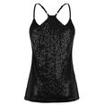 thumbnail image 5 of PrettyGuide Women's All Over Sequin Top Shimmer Strappy Camisole Sparkly Tank Tops Party Shirts, Small, 5 of 7