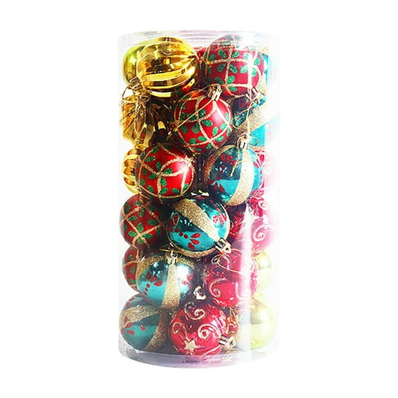 Christmas Decorations 2.36"/30ct Shatterproof Clear Plastic Christmas Ball Ornaments Decorative Xmas Baubles Set with Stuffed Delicate Decorations for Wedding,Thanksgiving,Party(60mm, Red)