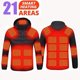 thumbnail image 2 of Chaqueta calefactora eléctrica para mujer, abrigo térmico de 21 áreas, ropa de algodón calentable para exteriores, Invierno, 2 of 4