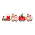 thumbnail image 3 of Wooden Train Christmas Decor Snowman Figurine Mini Size with Santa Claus for Kids Gift New Year Party Celebration, 3 of 9